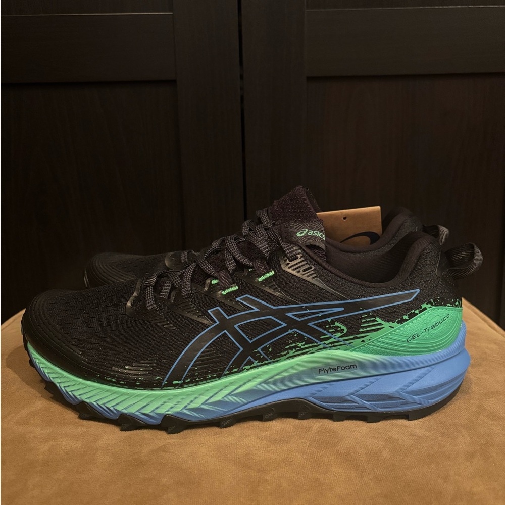 ASICS Gel Trabuco 10 Black Blue Coast 1011B329-002 Men’s Size 11